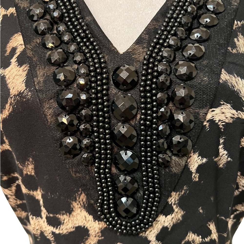 Connected Apparel size 8 sheath animal print sleeveless dress - Picture 2 of 10